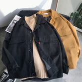 Multi Pockets Harajuku Solid Color Shirt